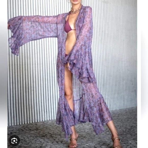 Anthropologie Jackets & Blazers - Anthropology NWT Muche & Muchette Free Peope Ibiza Kimono maxi beach robe OS